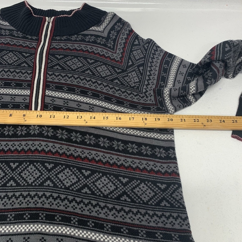 Eddie Bauer Fair Isle 1/4 Zip Sweater Men XL Cotton Blend Casual Preppy Travel - Picture 7 of 10